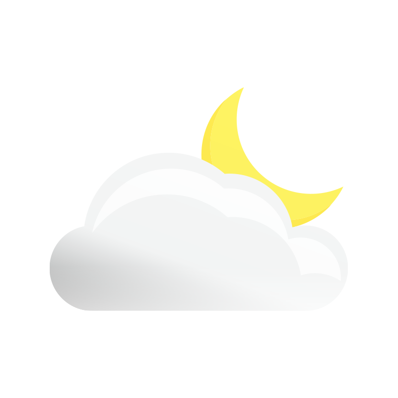 雲と月の商用無料アイコンイラスト