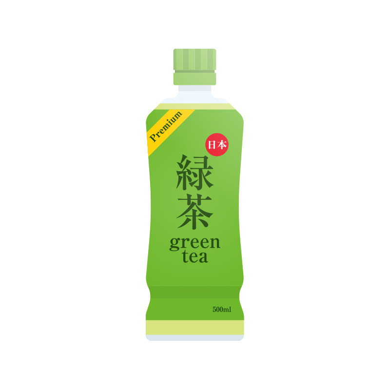 緑茶のペットボトルの商用無料アイコンイラスト素材