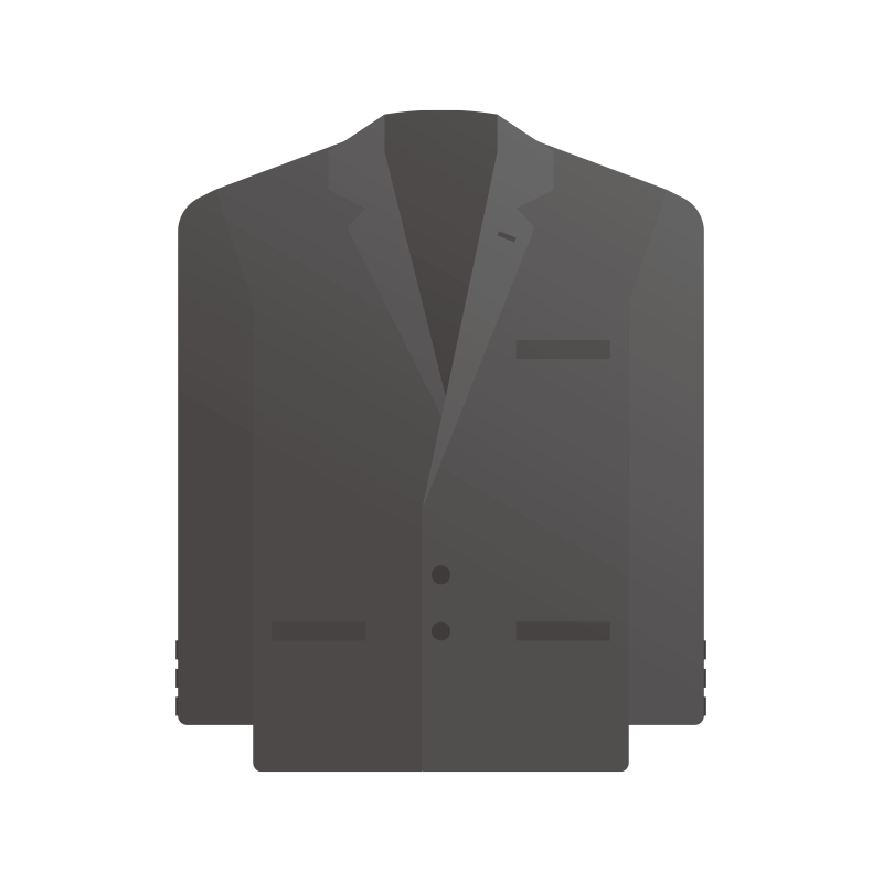 男性向けスーツの上着の商用無料アイコンイラスト素材